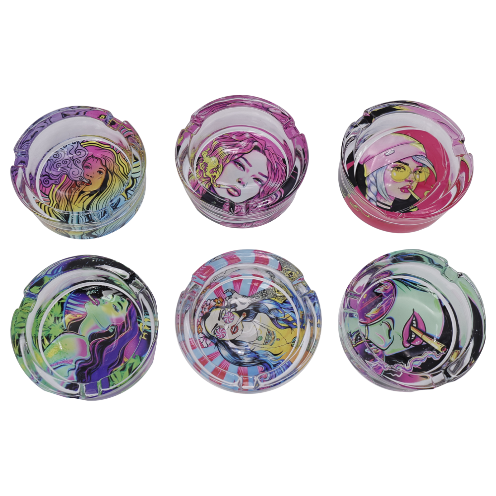 85mm Prime Chicks Glass Ashtray - My Store