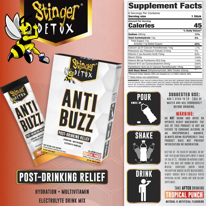 Stinger Electrolyte Drink Mix – Tropical Punch | 6 Pack - VarietyGifts