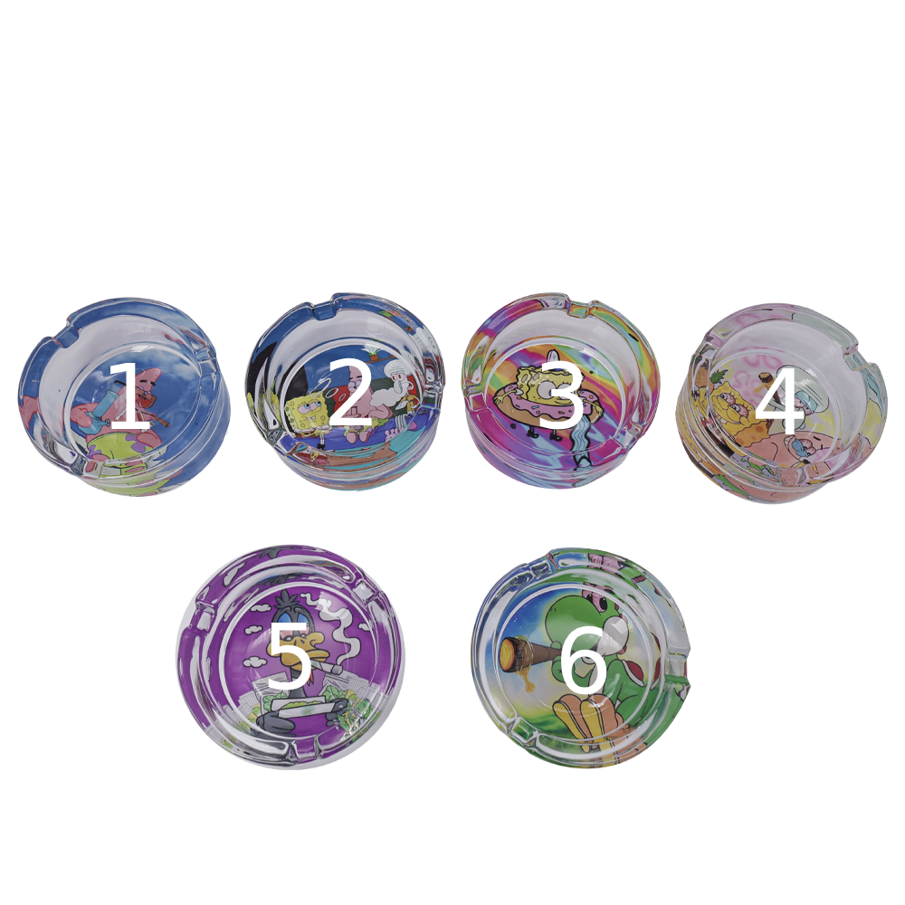 85mm Cartoon 2 Glass Ashtray - My Store