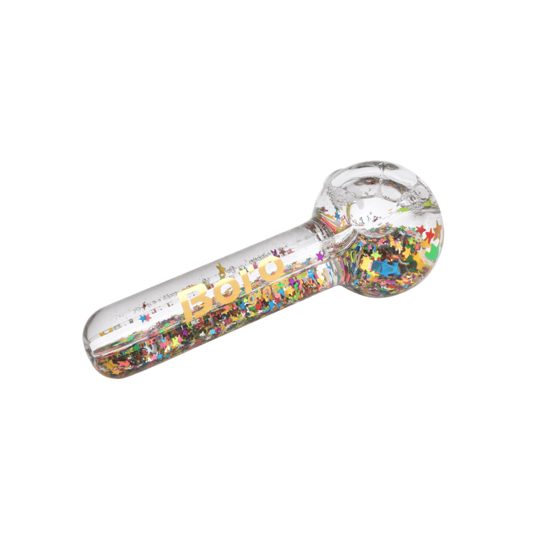 14CM BORO Glitter Star Glass Pipe - My Store