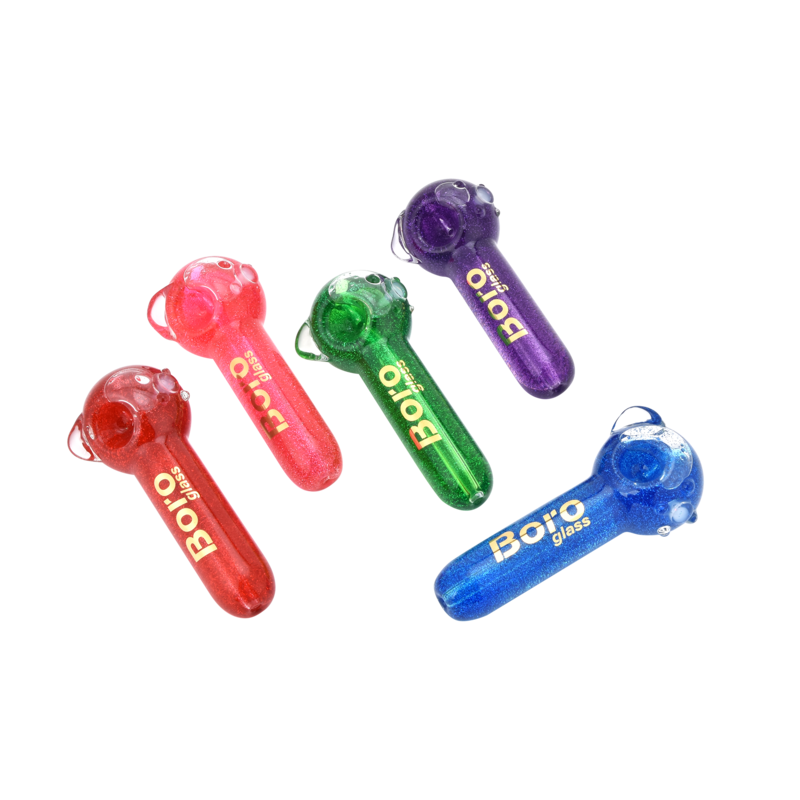 12CM BORO Glittery Glass Pipe - My Store