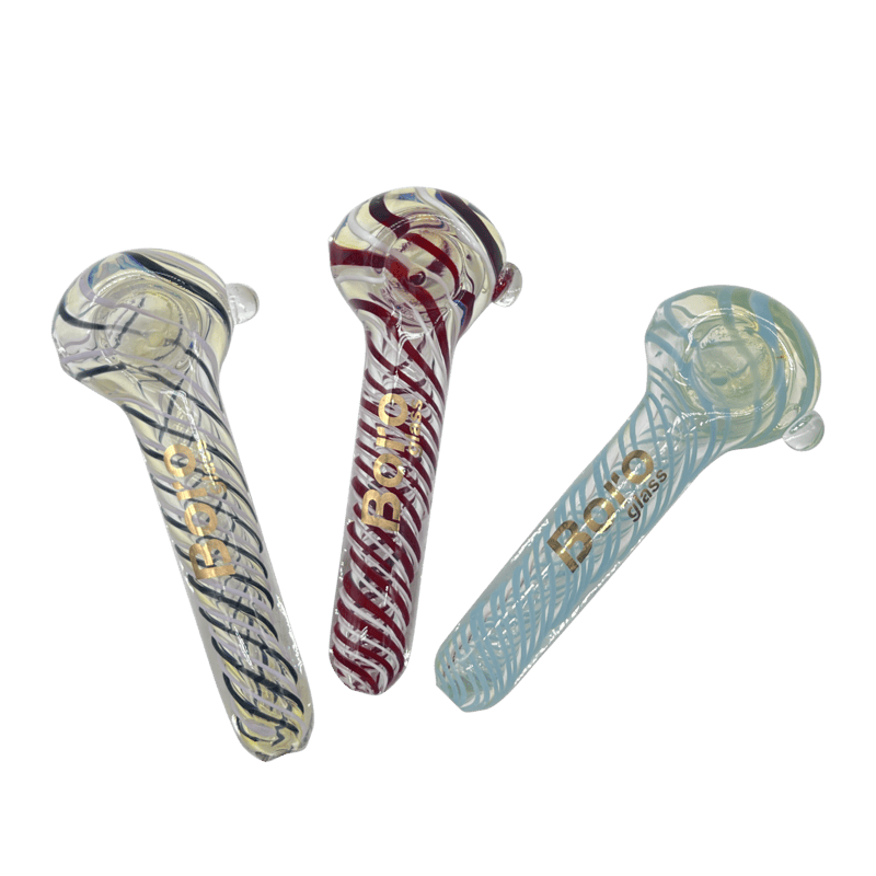 13CM BORO Twirl Design Glass Pipe - My Store