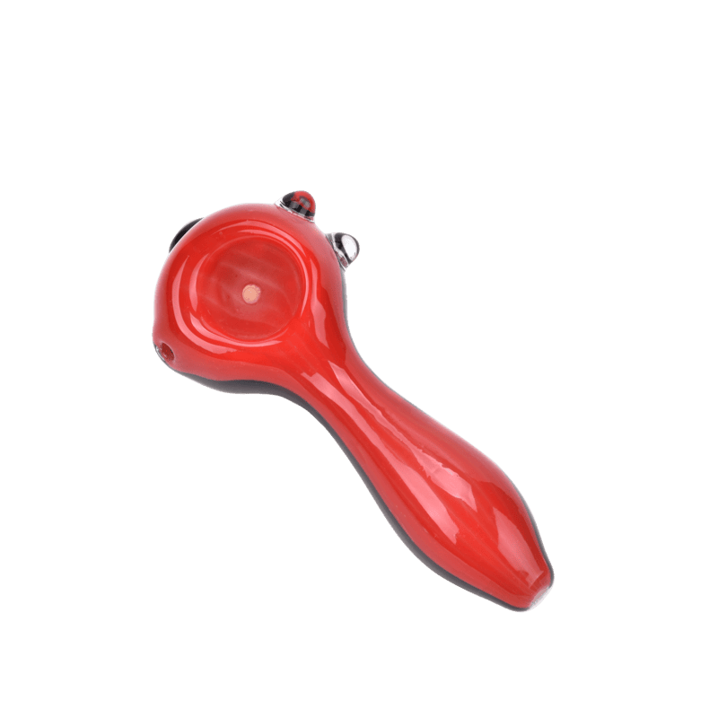 11.5cm Decorative Red & White Glass Collectible – Round Design