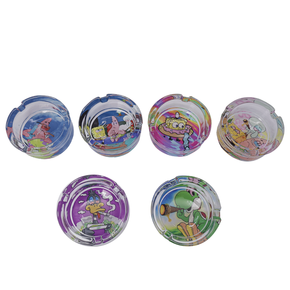 85mm Cartoon 2 Glass Ashtray - My Store
