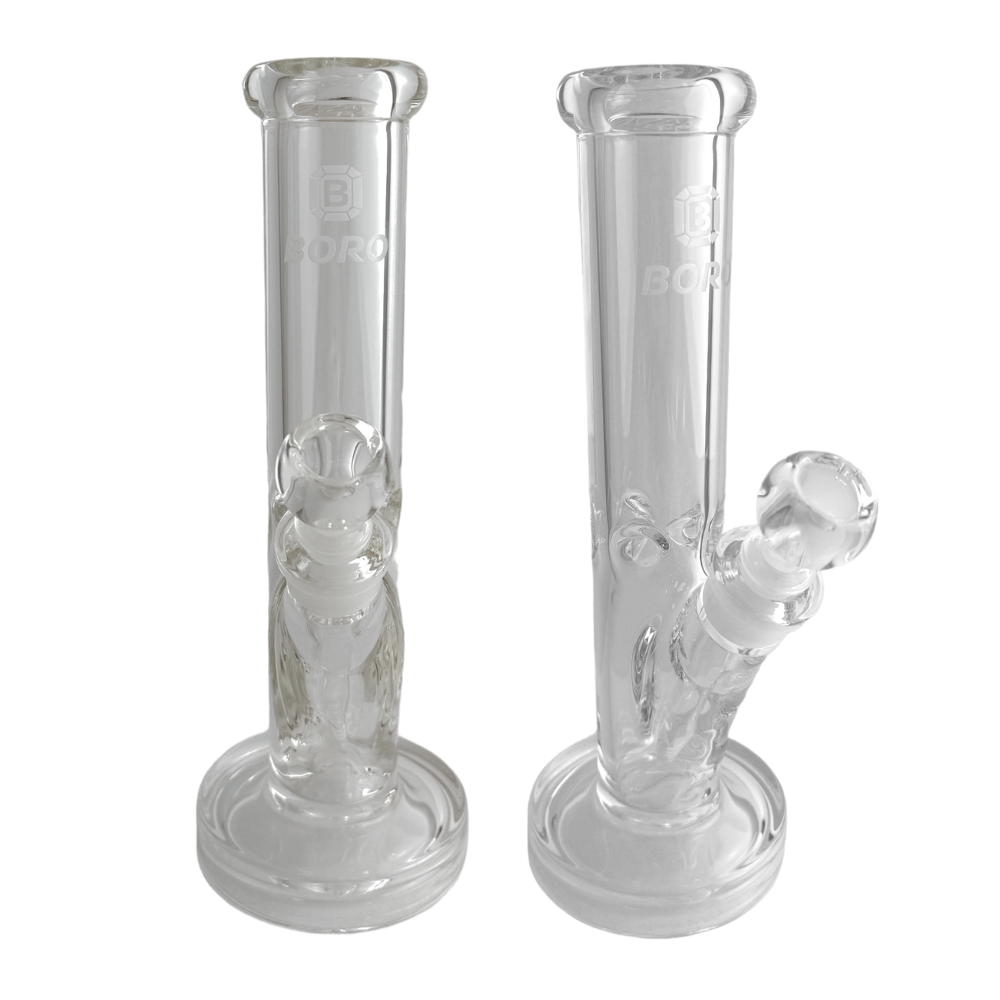30CM BORO Glass Water Pipe – Straight Beaker with Ice Catcher - My Store