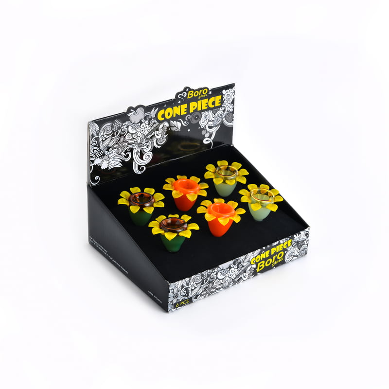 14MM Cone Piece – Flower Design with Yellow Petals - My Store