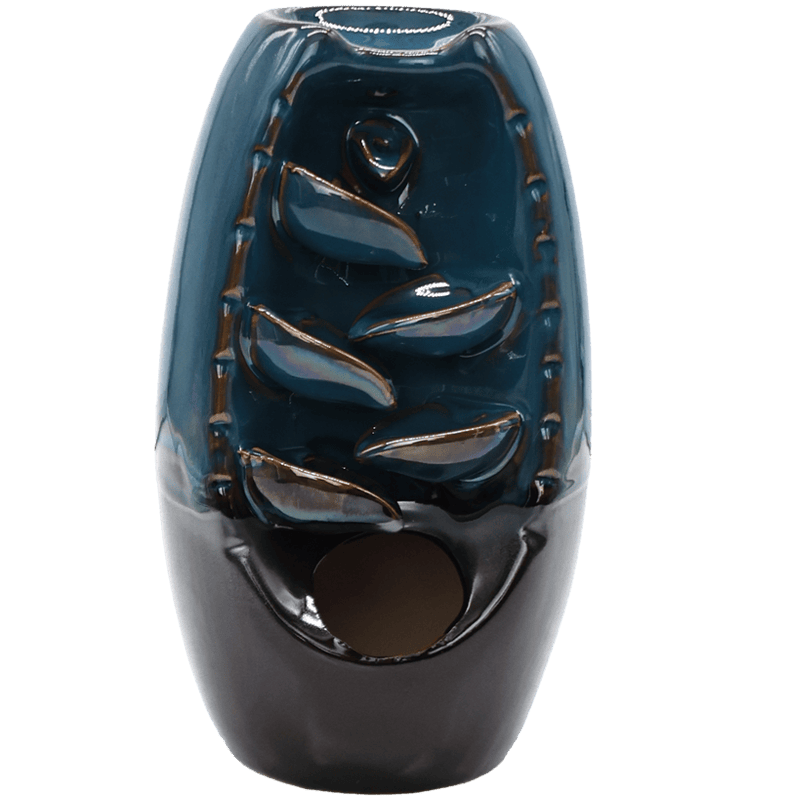 Large Backflow Incense Burner – Blue & Brown | 20CM